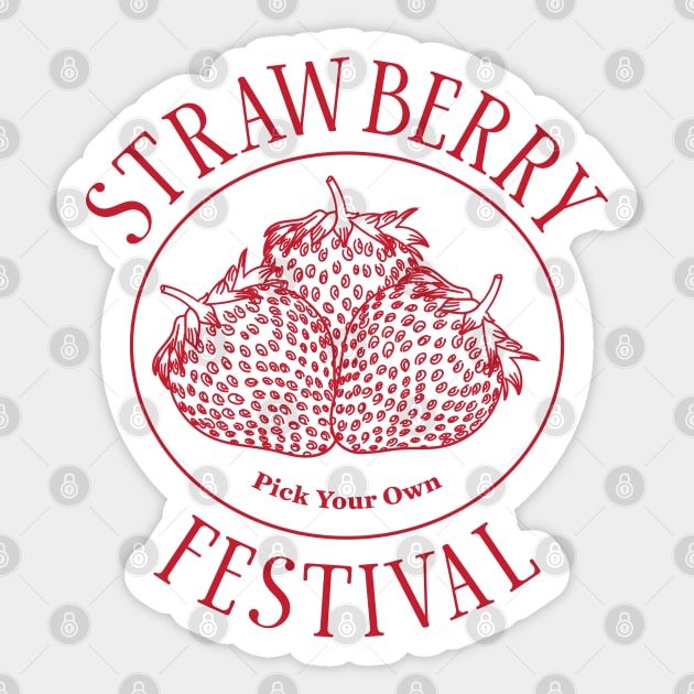 Strawberry Festival Cottagecore Cottagecore Sticker by uncommontee